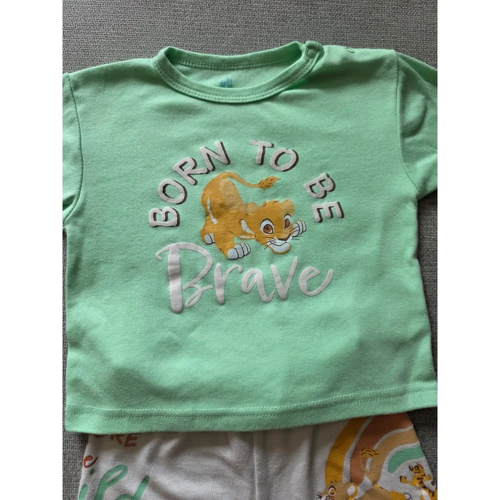 Disney Baby Lion King Simba‎ Born To Be Brave T-Shirt and Shorts Set Mint 6M